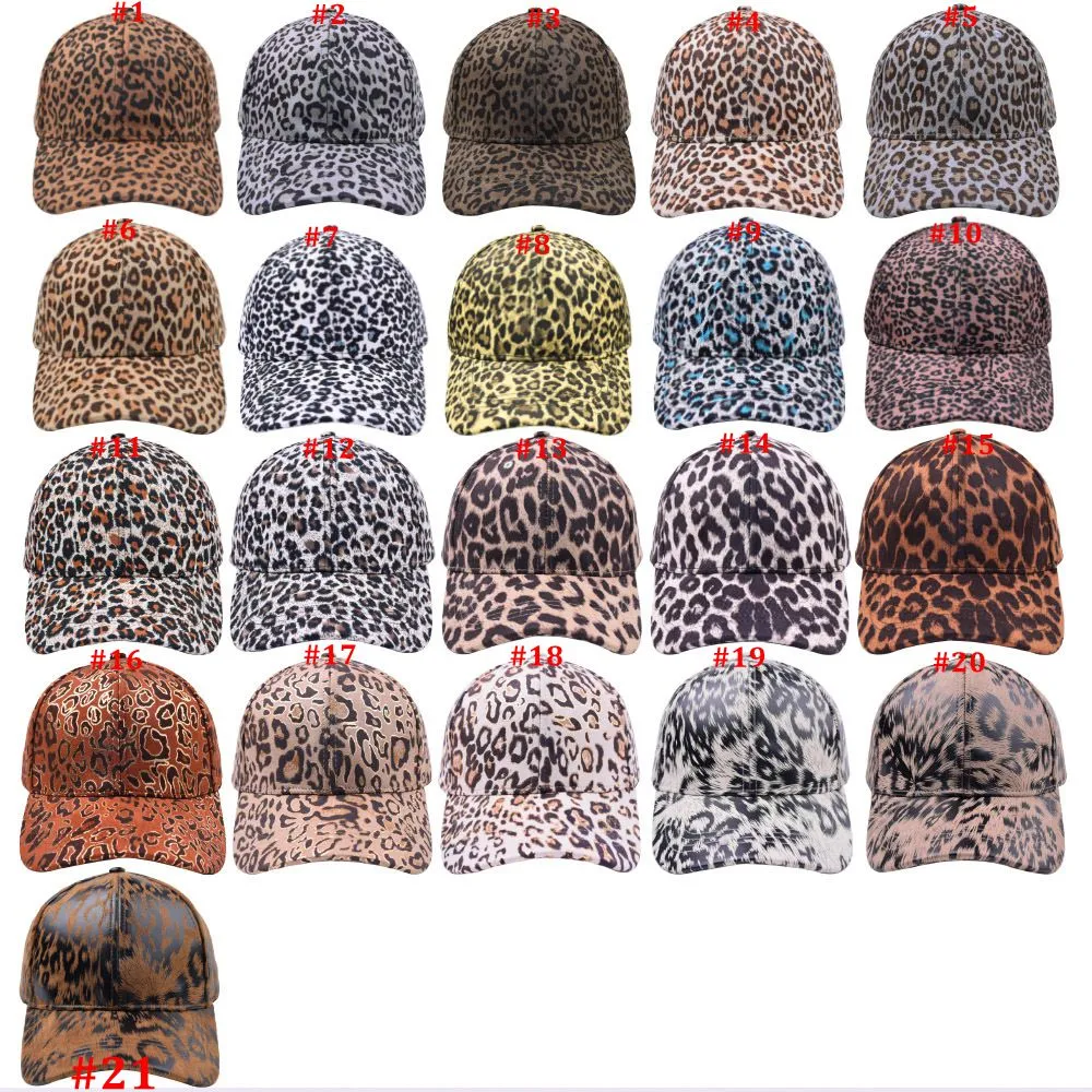 Leopard Print Baseball Cap European and American Fashion Sports Hat Sunshade Kaczka Kaczka Czapka Kobiet Kobiet Hats