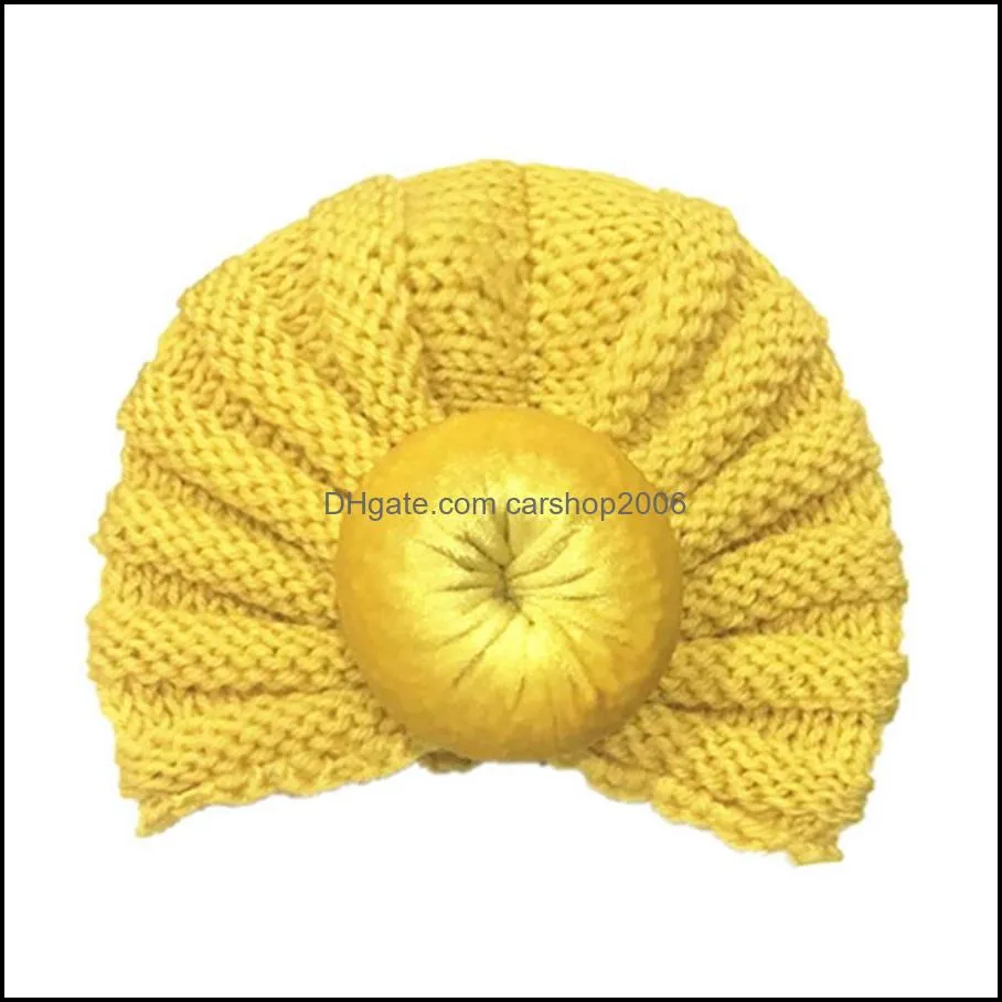 creative baby kids warmer knit cute ball caps winter autumn girls boys knitting wool elastic hats infant turban hats dh0822 t03