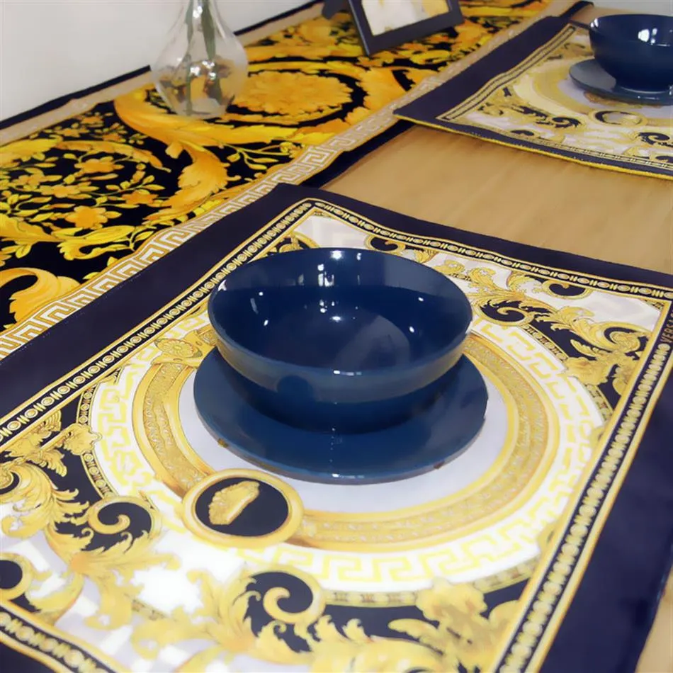 Lyxbordsmatta k￶k stor v￤vd rektangul￤r v￤rmebest￤ndig placemat icke -slip torkbar tv￤ttbar bordsartiklar plats mattor pad362i