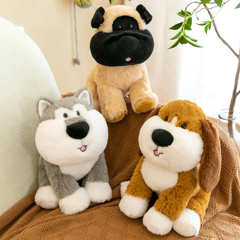 22cm yeni sevimli büyük yüz köpek peluş oyuncak bebek simülasyon köpek şirketi hediye