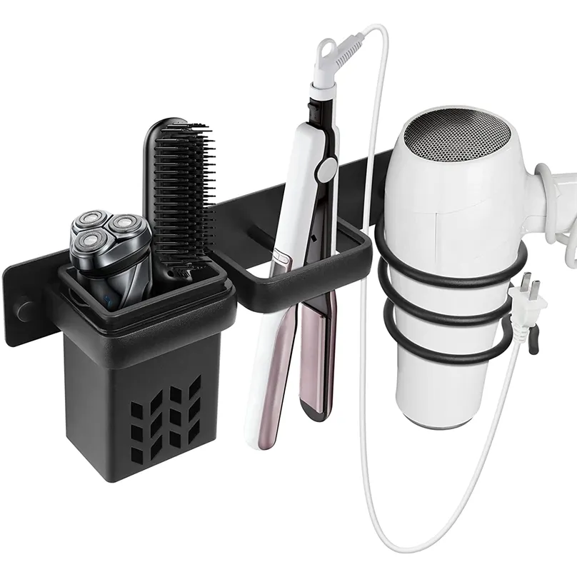 Wallmounted Dryer Bathroom Hair Tool Box Multifunctional Spacesaving Storage Holder Space Saving 220611