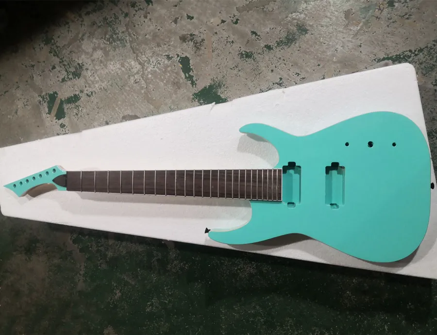 Customizable 7-String fender strat guitar with Light Green