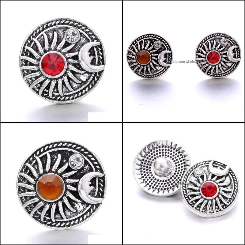 vintage styles crystal moon sun 18mm snap button clasps for snaps buttons bracelet necklace women jewelry