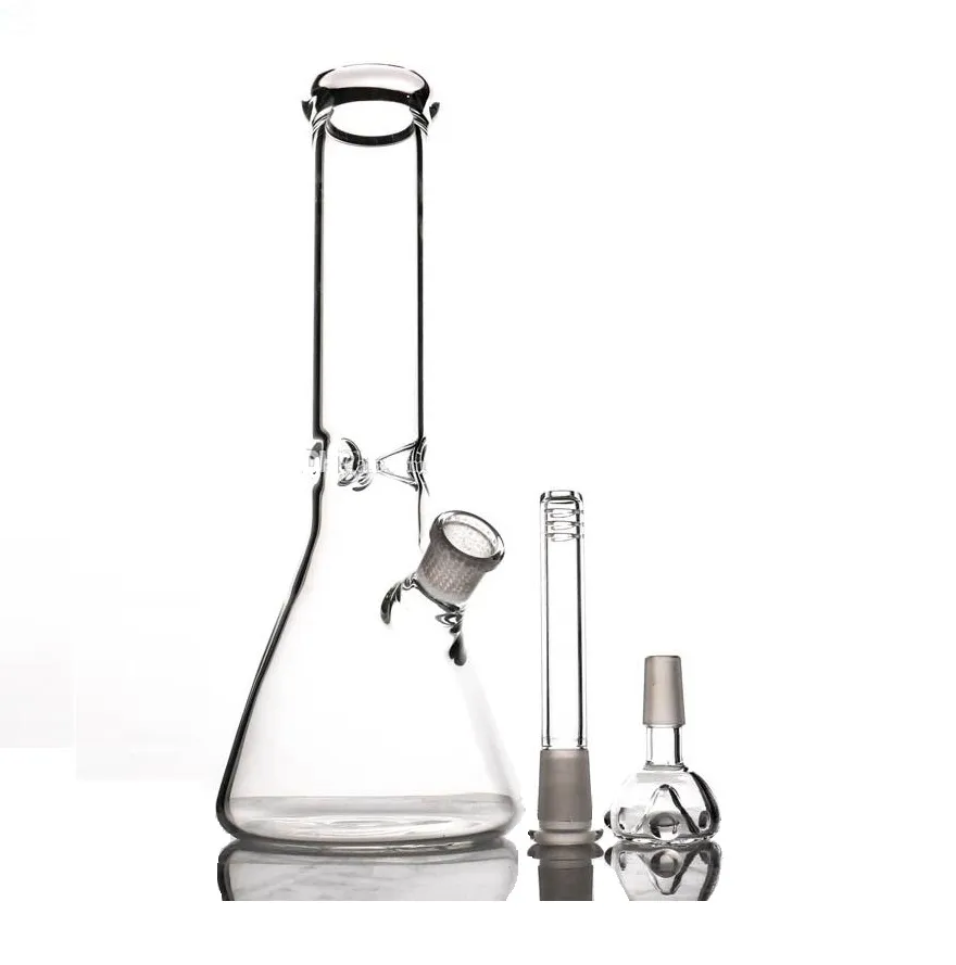 Cachimbos de água 10,5" Classical Beaker Bong com coletor de gelo Espessura base Cachimbos de água para fumar Downstem Simple Glass Bongs