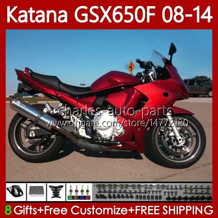 Karosseri för Suzuki Katana GSXF 650 GSX-650F GSX650F Vinröd GSXF650 2008 2009 2010 2011 12 13 14 120NO.82 GSX 650F GSXF-650 08 09 10 11 2012 2013 2014 OEM FAIENINGS