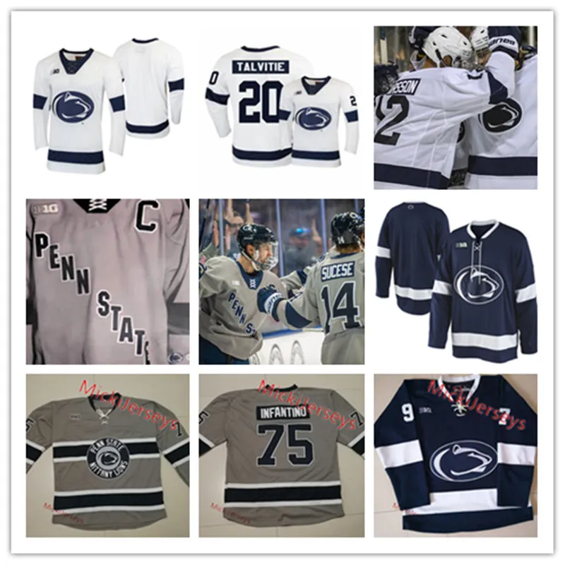 2022 NCAA Mrożone Cztery Penn State Nittany Lions Hockey Jersey 2 Cole Hults 25 Casey Bailey 17 Evan Barratt 11 Trevor Hamilton 24 Vinted Pedrie Jersys College