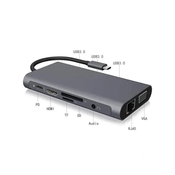 Hub USB C 8 in 1, Adattatore USB C con 4K HDMI, Ethernet RJ45, PD 100W