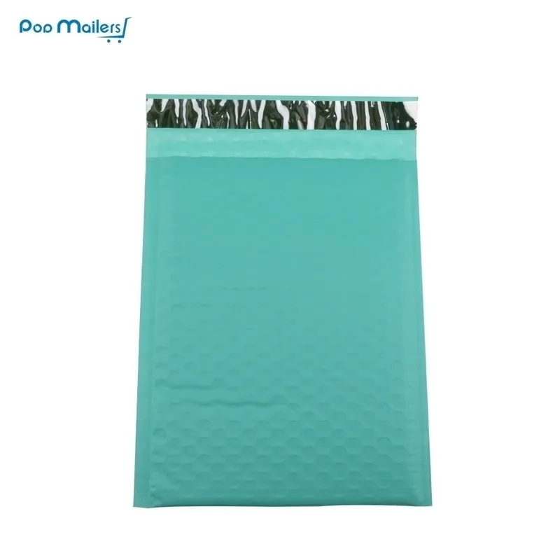 10pcs 8.5x11inch 235x280mm Poly Bubble Mailing Mailer Rembourré lope Sacs vert clair Antichoc Courier mailer Y200709