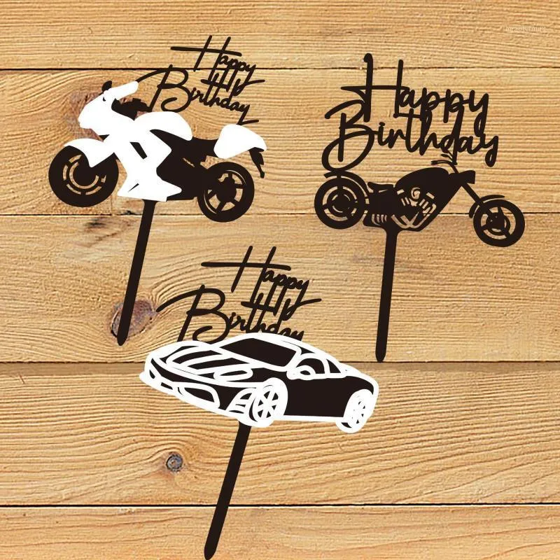 Outras Festa Festiva Suprimentos De Motocicleta Bolo De Aniversário  Masculino Feliz Casamento De Sobremesa De Casamentos Carros De Toppers Diy  Meninos De $34,92