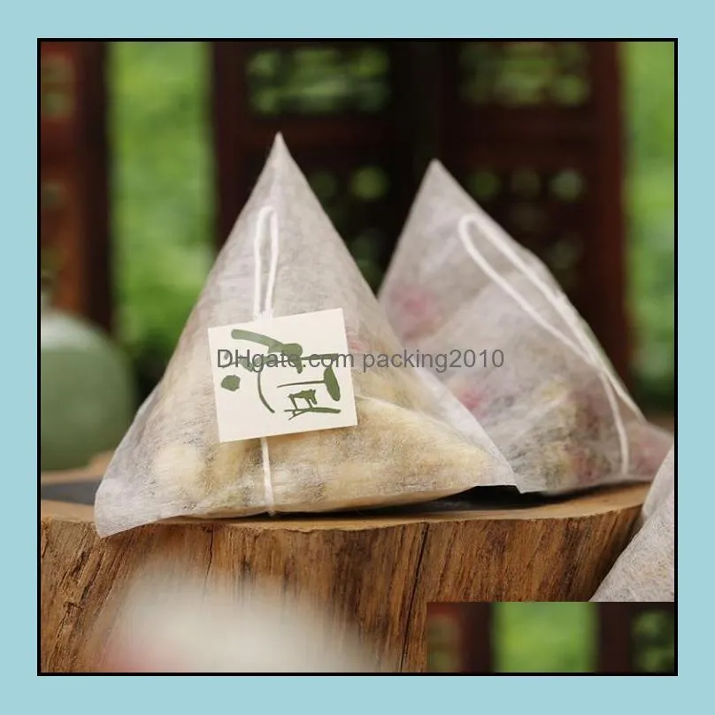 6000pcs Corn Fiber Tea Bags Pyramid Shape Heat Sealing Filter Teabags PLA Biodegraded Tea Filters 5.8*7cm SN2098