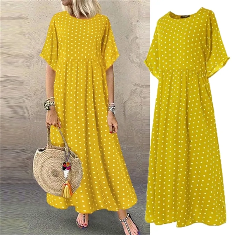 Boho Maxi Kleid Vintage Print Sommer Halbe Hülse Lose Kleid Casual Weibliche Lange Kleid Große Schaukel Kleider Robe Vestidos 220531