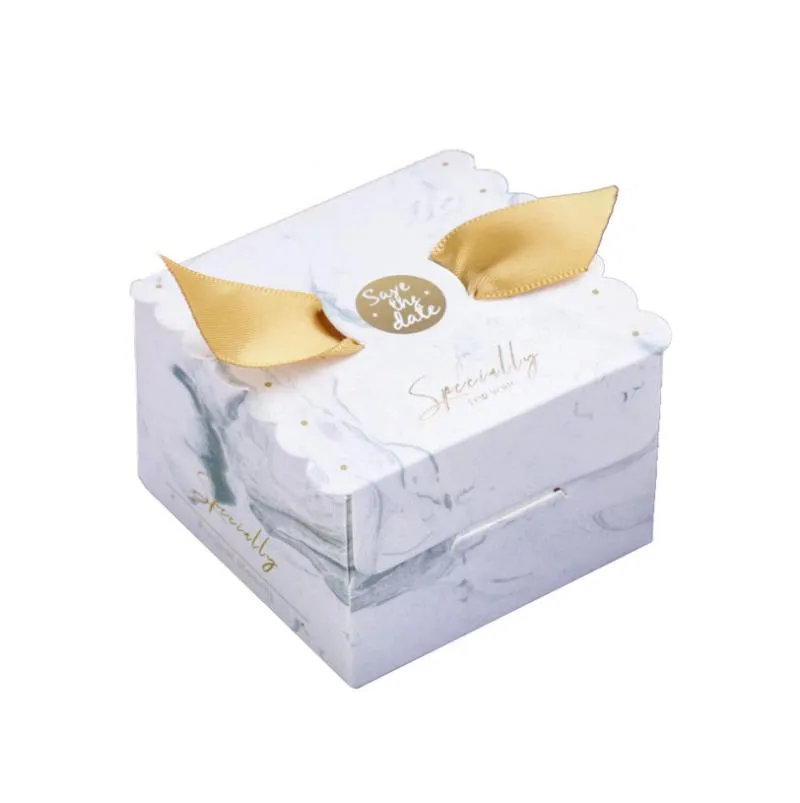 Prezent marmurowy czerwony zielony ślub Favours Box Baby Shower urodzinowe cukierki