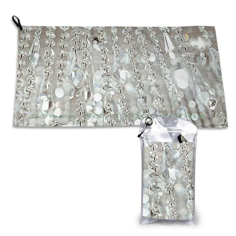 Serviette Lustre De Cristaux Et Lumière À Séchage Rapide Gym Sport Bain Portable Verre Brillant Glam Étincelant GlimmerTowel