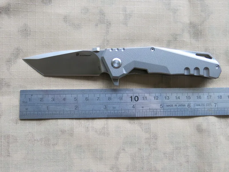 Groundfisfish Кемпинг Охотничьи ножи Cobra VG10 Blade TC4 Титанум сплав CNC ручка флиппер подшипник EDC тактические карманные боевые спортивные инструменты складной нож