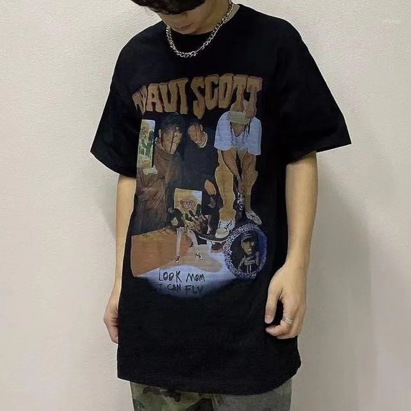 Мужские футболки High Street, крутой портретный спрей с принтом, летняя сетчатая футболка с короткими рукавами и знаменитостями, мужская одежда в стиле хип-хоп