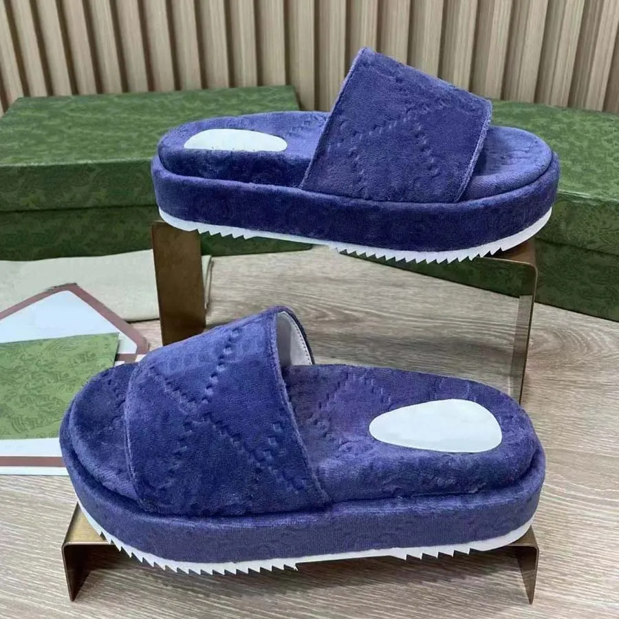 Designer dames slippers sandaalglaasjes2022 zomer nieuwe producten dik bodem borduurwerkverhooging sandalen gradiënt kleur één woord slippers tij schoenen dames33