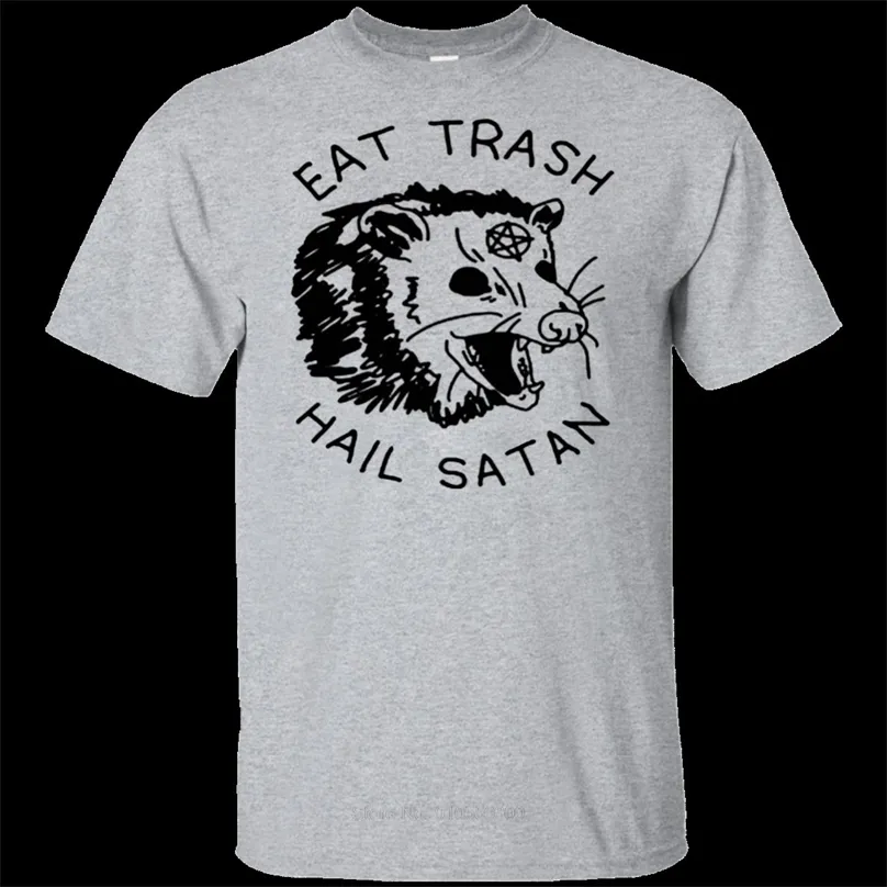 Manger de la grêle poubelle satan possum t-shirt coton tshirt hommes fashion t-shirt euro taille 220705