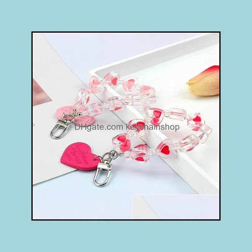 Luxury Acrylic Heart Tassel Keychain For Women Cute Oreillys Key Fob