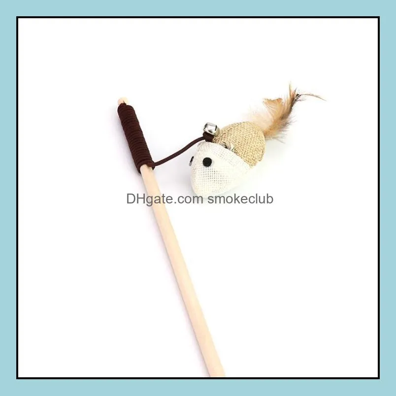 Cat Toys Supplies Pet Home & Garden Toy Cute Design Bird Feather Dog Tease Wooden Stick For Cats Products Drop Delivery 2021 G9Ddc