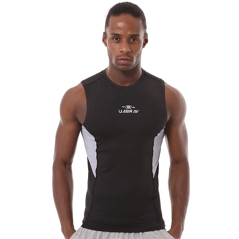 B014-Allenamento fitness uomo T-shirt a manica corta da uomo abbigliamento termico per bodybuilding muscolare compressione Elastico Slim abbigliamento da ginnastica 210308