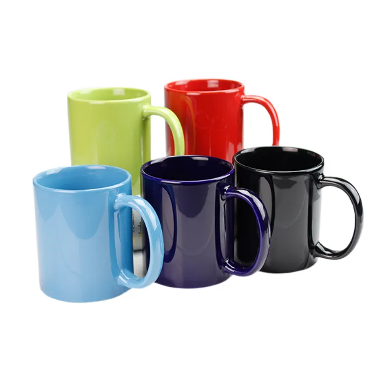 11 Unzen Sublimations-Kaffeetassen, Keramik, einfarbig, mit Griff