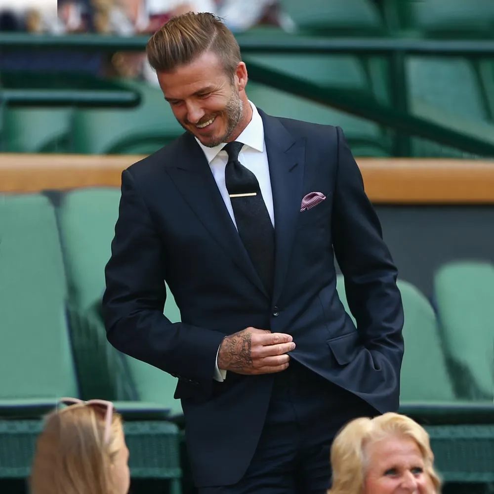 Skräddarsydda svarta män kostymer smala passform groomsmen bröllop tuxedos två stycken designer blazers formell kostym med jacka och byxor