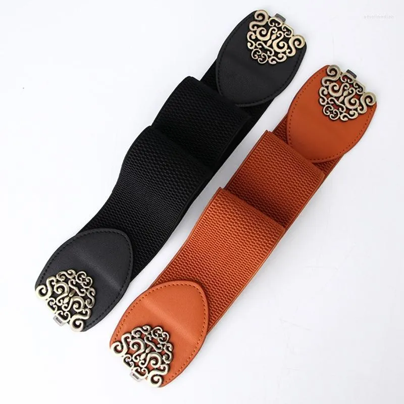 Bälten stretchig bälte för klänningar lyxiga kinesiska breda elastiska korsett midja t8nbbelts emel22