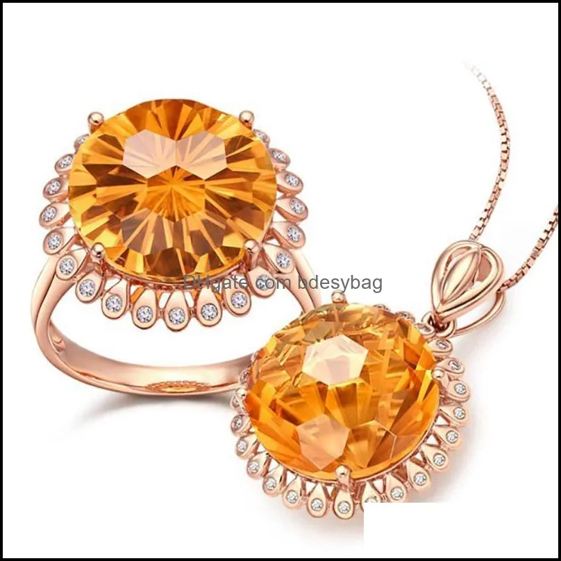 wedding rings adjustable open for women  crystal rose gold color sunflower fashion gift jewelry