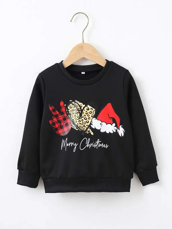 Toddler Boys 1pc Christmas Print Sweatshirt SHE