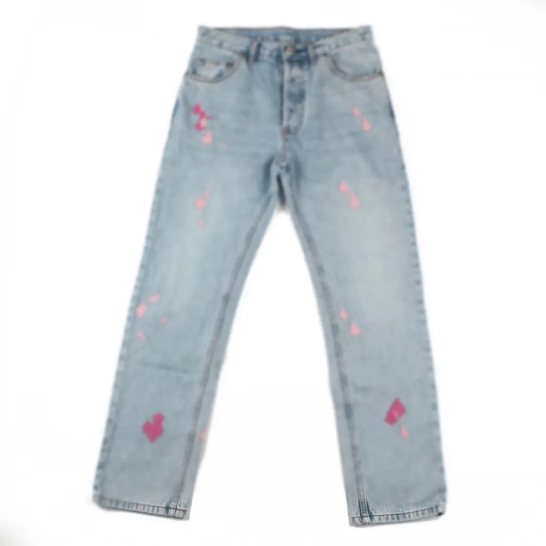 Мужские джинсы 21SS Paris Italy Shinny Jeans повседневные модные карманы теплые мужчины, женщины, не опережающие корабль