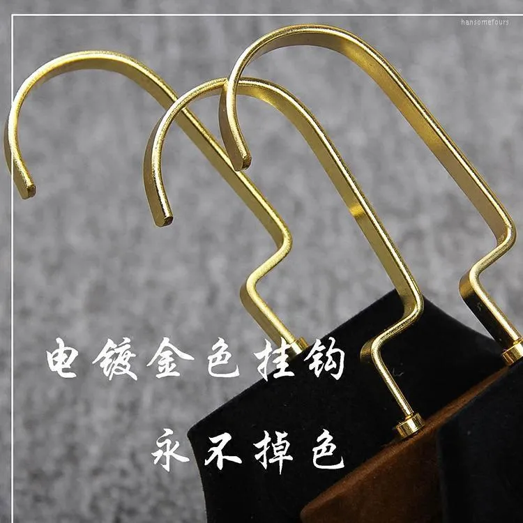 Hängar Racks Sainwin 5st/Lot Flocked Hangers/Non-Slip and Traceless Hangers/Black Flocking Custom Clothes