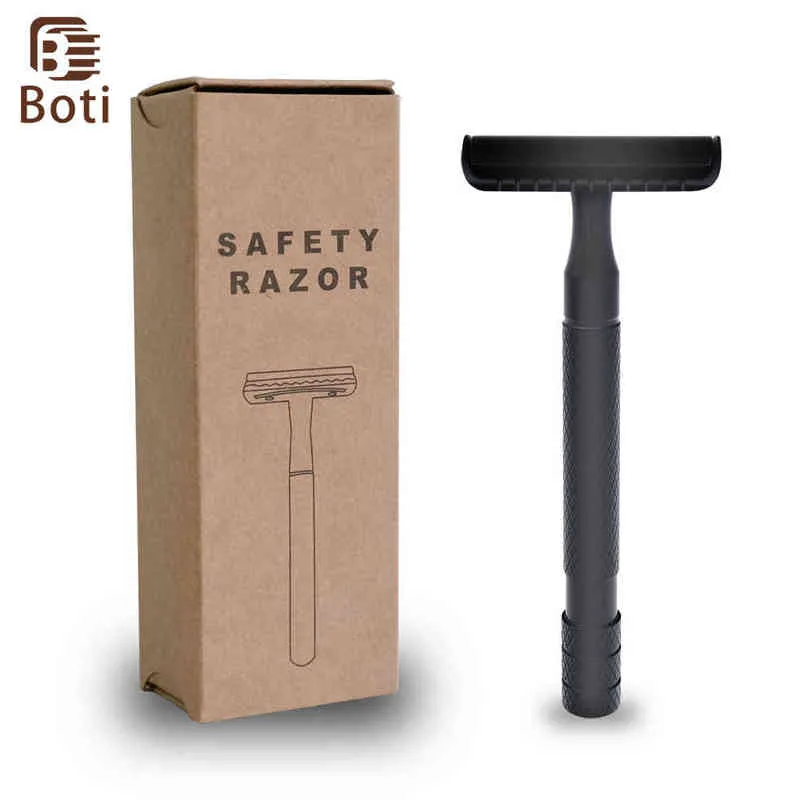 NXY Boti Black Razor Classic Maquinilla de afeitar de doble filo para hombres, afeitadora, depilación para mujeres, 5 cuchillas de afeitar, afeitadora Manual 220414