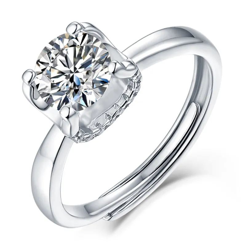 Kuololit Moissanite Pierścień 585 14K 10K 18K Rose Gold Eternity Pierścienie dla kobiet srebrne 925 biżuteria