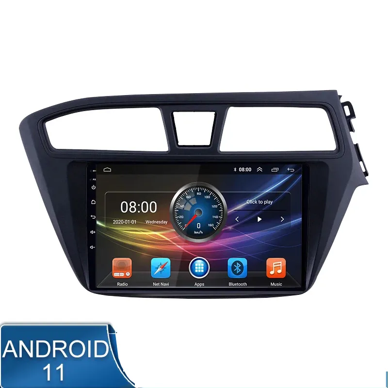 자동차 비디오 스테레오 시스템 10.1 인치 전체 터치 스크린 안드로이드 GPS 탐색 현대 I20 2015-2018 RHD