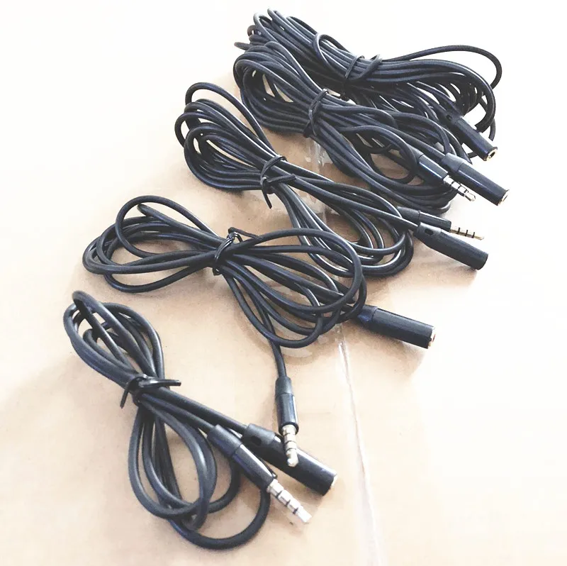 AUX -kabel hörlurar förlängningskablar 3,5 mm 1.2m 2m 3m 5 m jackhane till kvinna för datorljud hörlurar förlängningssladd