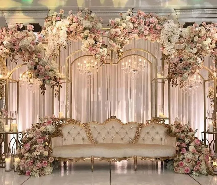 Cornice porta di benvenuto di lusso Decorazione di nozze Fondali Arco di fiori Ornamenti natalizi Espositore Festa di compleanno Scatola di palloncini Puntelli Scaffale per palcoscenici