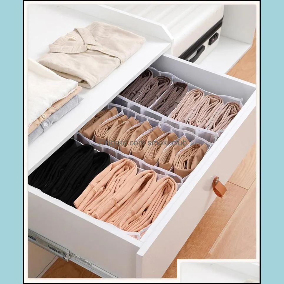 Storage Drawers Large Compartment Lattice Box Underwear Clothing Bag Household Foldable Mesh Nylon Partition Drawer