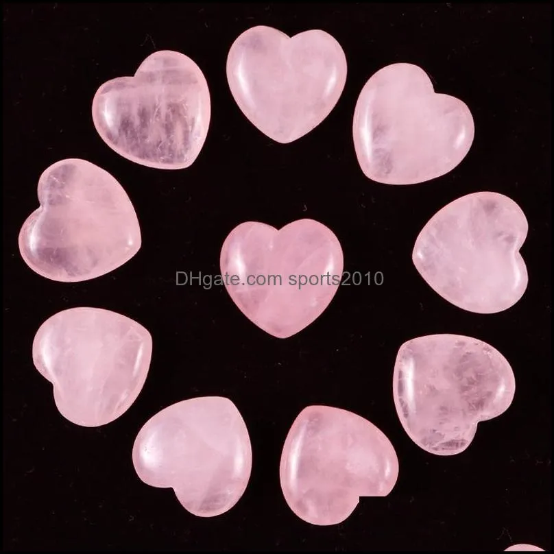 20mm*6mm heart ornaments natural rose quartz turquoise stone naked stones decoration hand play handle pieces accessories sports2010