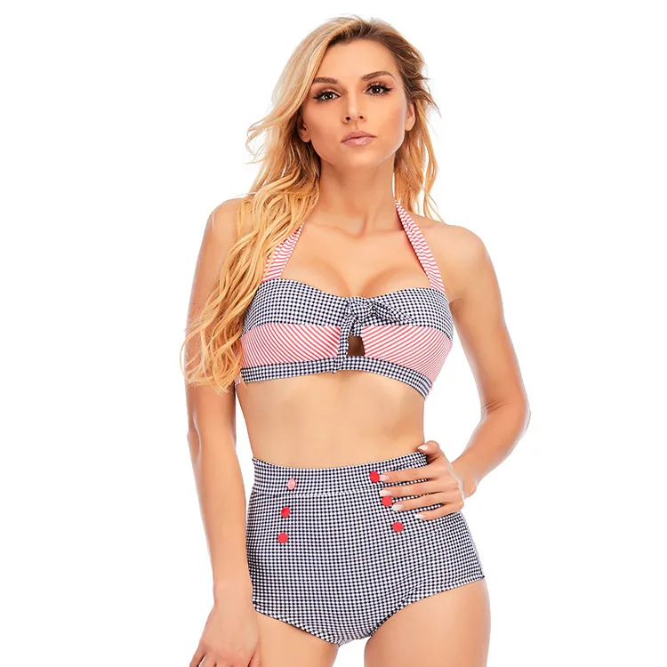 Dames zwemkleding split zwemmen grote hoog wachten bikini