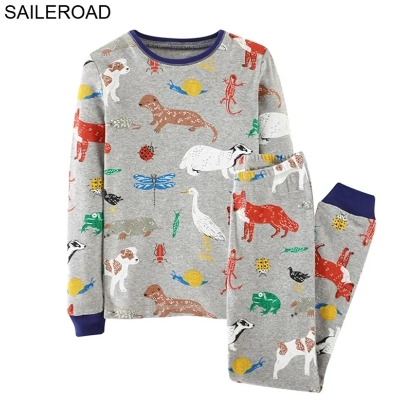 SAILEROAD Big Boys Nightwear 2-11ans Adolescents Pyjamas Costume Automne Hiver Adolescent Costume de nuit Pyjamas pour enfants Vêtements de nuit LJ201216