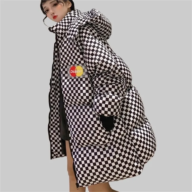 Coton d'hiver Harajuku BF Parka détachable lâche capuche rembourrée longue veste d'hiver femmes streetwear manteau d'hiver femmes 201214