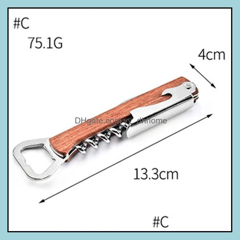 ups openers wooden handle bottle opener knife pulltap double hinged corkscrew stainless steel opening tools bar