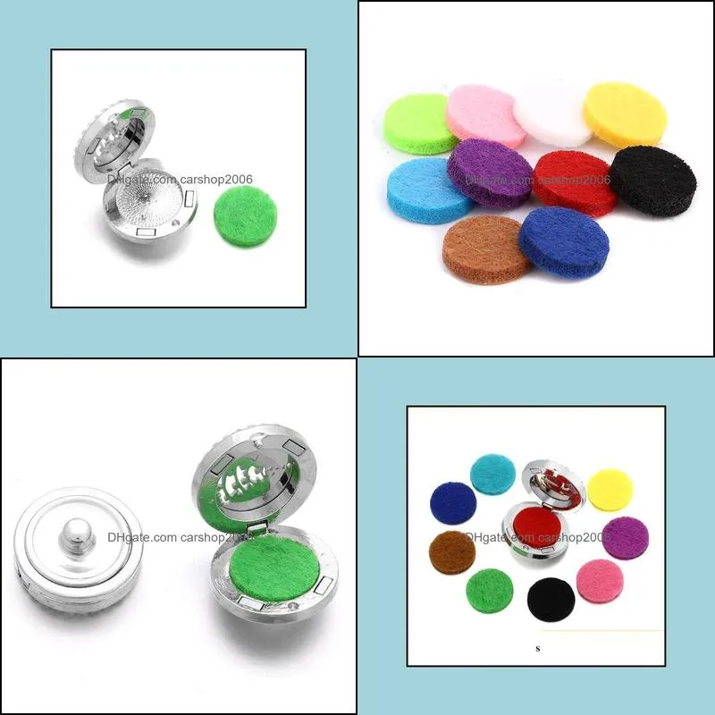 15mm Felt Pads Colorful Oil Pad for 22mm Aromatherapy snap buttons Perfume  Oil Diffuser Locket snap button jewelry