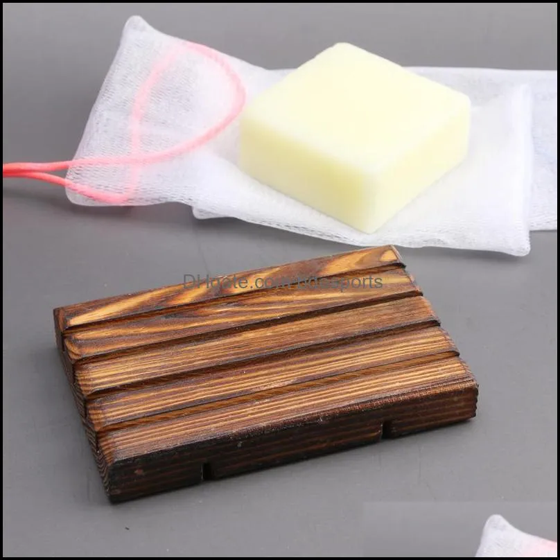 Solid Wood Soap Holder Natural Bathroom Soaps Dishes Strong Convenient Square Accessories For Kitchen 3 9zz Q2