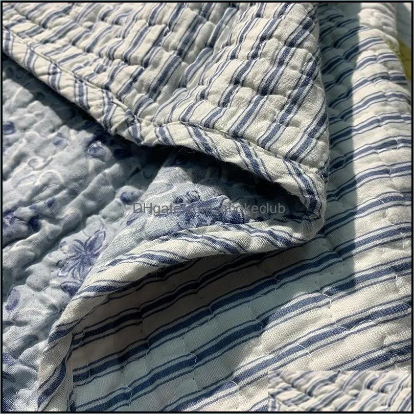 Pure cotton fabric, high-end quilted quilt, washed printed windmill handmade patchwork quilt, three-piece bedding wholesale