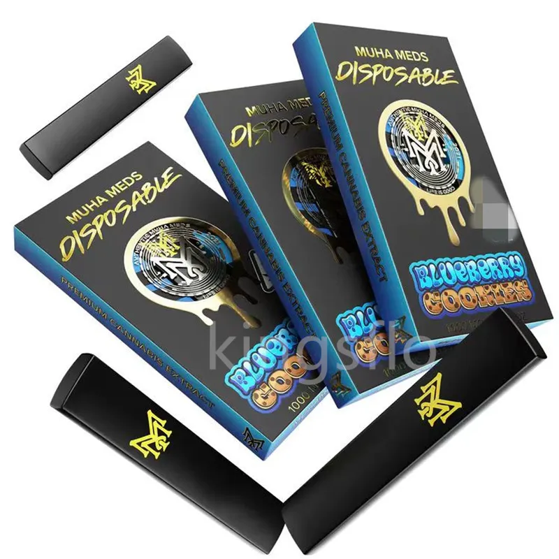 MUHA MEDS CIGARETTES E-cigarettes jetables 280mAh Batterie Rechargeable 10 Soules 1 ml Chariots vides avec emballage