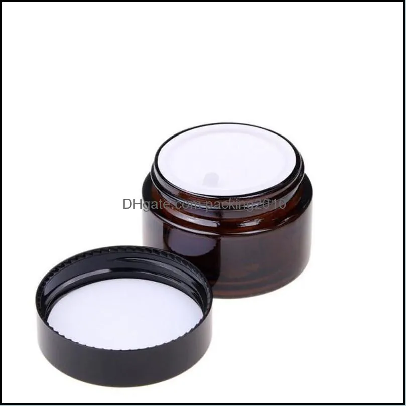 5g 10g 15g 20g 30g 50g Amber Brown Glass Face Cream Jar Refillable Bottle Cosmetic Makeup Lotion Storage Container Jars