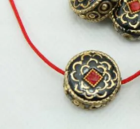 Tybetański srebrny nepal koraliki kolorowe miedziane koraliki do bransoletki dekoracyjna metalowa biżuteria akcesoria Dghe