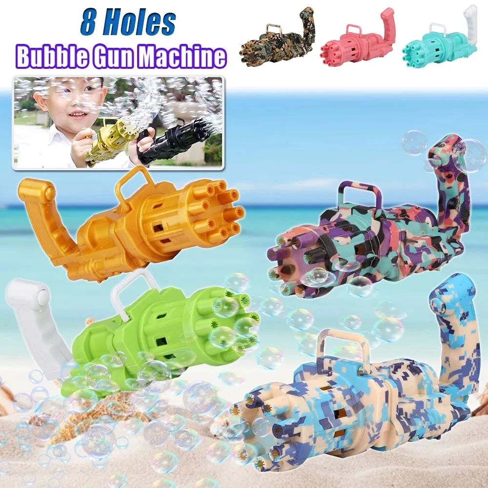DHL Kids Automatic Gatling Bubble Gun Toys Summer Soap Water Machine 2-in-1 Electric For Children Gift FY4627 C0514