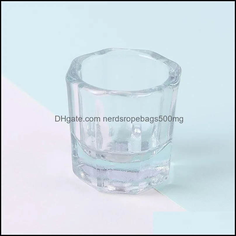 Other Drinkware Crystal Glass Powder Liquid Cup Dish Lid Bowl Holder Equipment Nail Polish Tools Small Capacity Glass Cups 20220520 E3